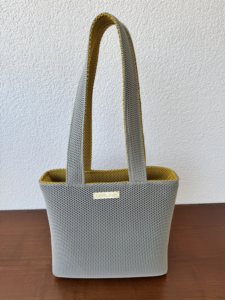 GERLINA Handtasche Medium – Senfgelb/Grau (Unikat)