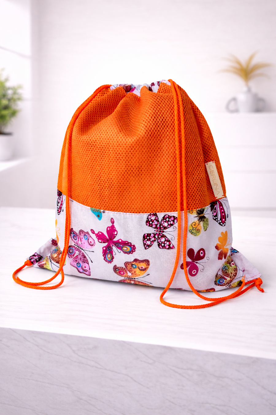 GERLINA Turnbeutel für Kinder - Orange (Unikat)