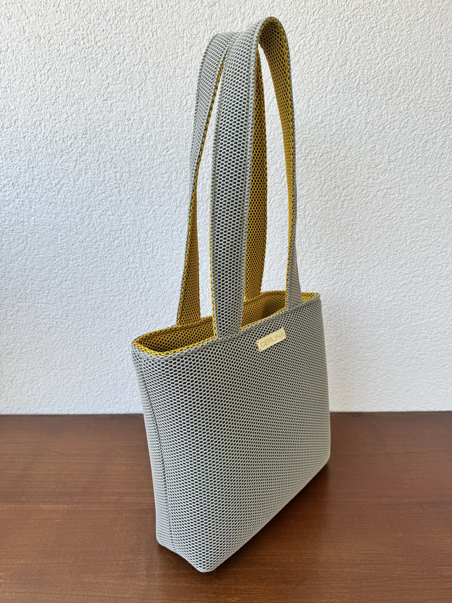 GERLINA Handtasche Medium – Senfgelb/Grau (Unikat)